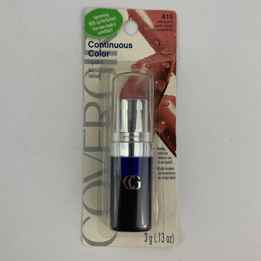 CoverGirl Continuous Color Lipstick 415 Rose Quartz Vintage Blue Case New NOS